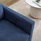 Swivel Accent Chair, Upholstered Skirted Swivel Chair with Removable Back Cushion, 360 Degree Comfy Armchair