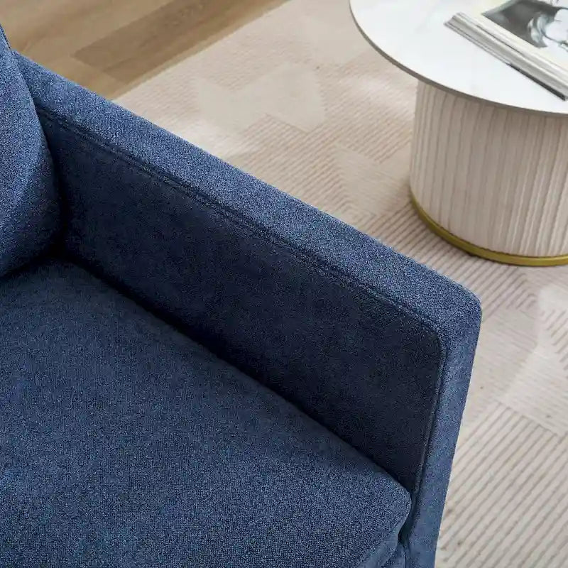Swivel Accent Chair, Upholstered Skirted Swivel Chair with Removable Back Cushion, 360 Degree Comfy Armchair