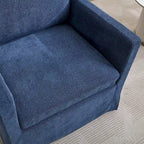 Swivel Accent Chair, Upholstered Skirted Swivel Chair with Removable Back Cushion, 360 Degree Comfy Armchair