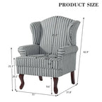 2 Set Traditional Wingback Accent Chairs Upholstered Armchair
