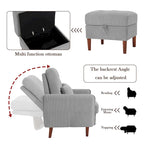 UIXE Modern Lounge Chair Accent Chair and Stroage Ottoman With Adjustable Backrest
