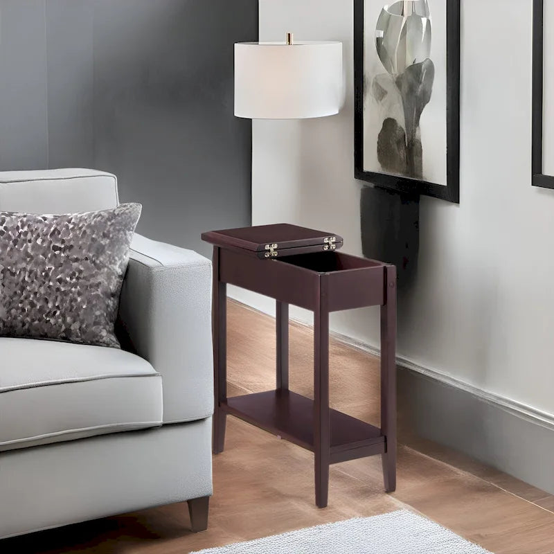 Stylish Slim End Table, Narrow Nightstand, and Skinny Bedside Table