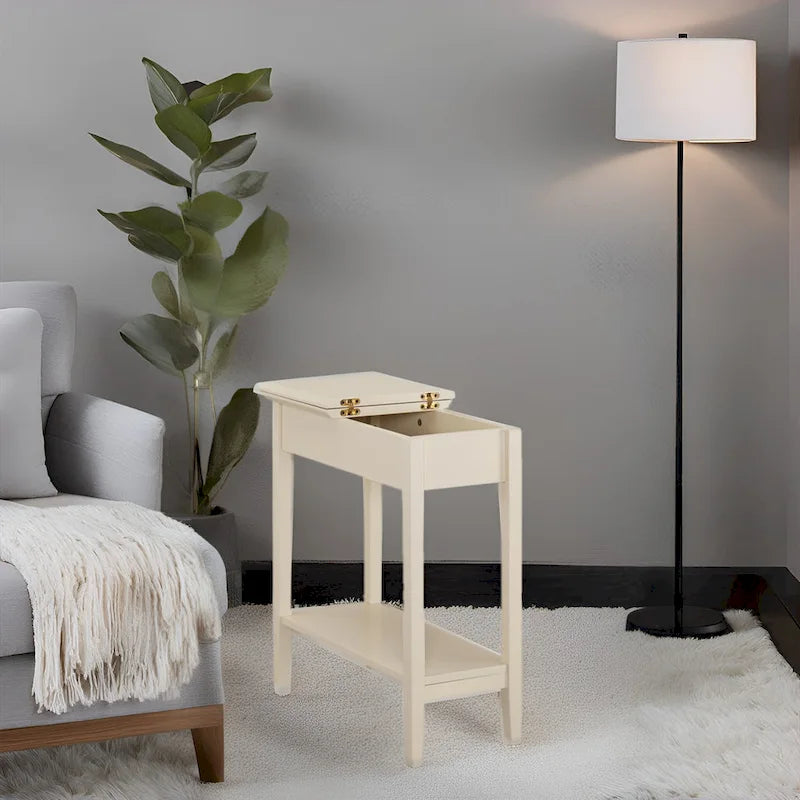 Stylish Slim End Table, Narrow Nightstand, and Skinny Bedside Table