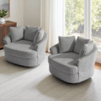 Set di 2 poltrone a botte girevoli DREAMSIDEA con braccioli incassati e rivestimento sfoderabile
