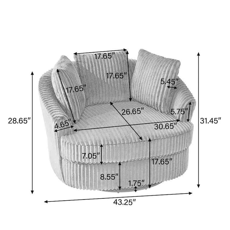 Set di 2 poltrone a botte girevoli DREAMSIDEA con braccioli incassati e rivestimento sfoderabile