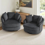 Set di 2 poltrone a botte girevoli DREAMSIDEA con braccioli incassati e rivestimento sfoderabile