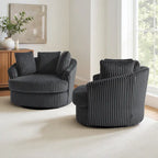 Set di 2 poltrone a botte girevoli DREAMSIDEA con braccioli incassati e rivestimento sfoderabile