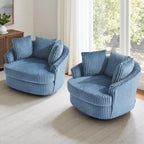 Set di 2 poltrone a botte girevoli DREAMSIDEA con braccioli incassati e rivestimento sfoderabile