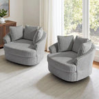 Set di 2 poltrone a botte girevoli DREAMSIDEA con braccioli incassati e rivestimento sfoderabile