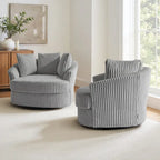 Set di 2 poltrone a botte girevoli DREAMSIDEA con braccioli incassati e rivestimento sfoderabile