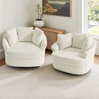 Set di 2 poltrone a botte girevoli DREAMSIDEA con braccioli incassati e rivestimento sfoderabile