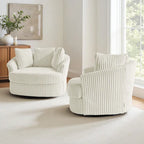 Set di 2 poltrone a botte girevoli DREAMSIDEA con braccioli incassati e rivestimento sfoderabile