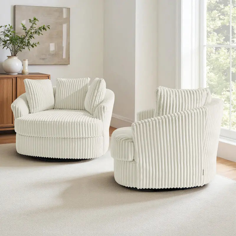 Set di 2 poltrone a botte girevoli DREAMSIDEA con braccioli incassati e rivestimento sfoderabile