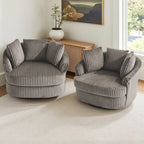 Set di 2 poltrone a botte girevoli DREAMSIDEA con braccioli incassati e rivestimento sfoderabile