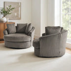 Set di 2 poltrone a botte girevoli DREAMSIDEA con braccioli incassati e rivestimento sfoderabile