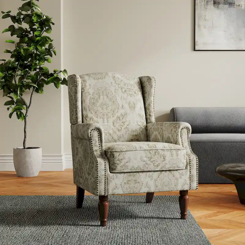 Sillón decorativo tapizado con estampado para sala de estar