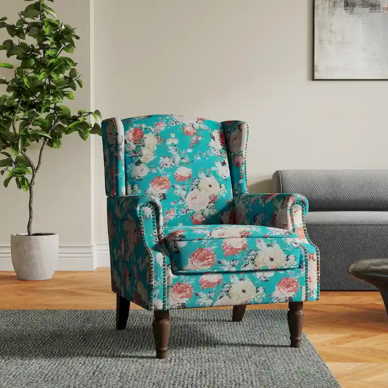 Sillón decorativo tapizado con estampado para sala de estar
