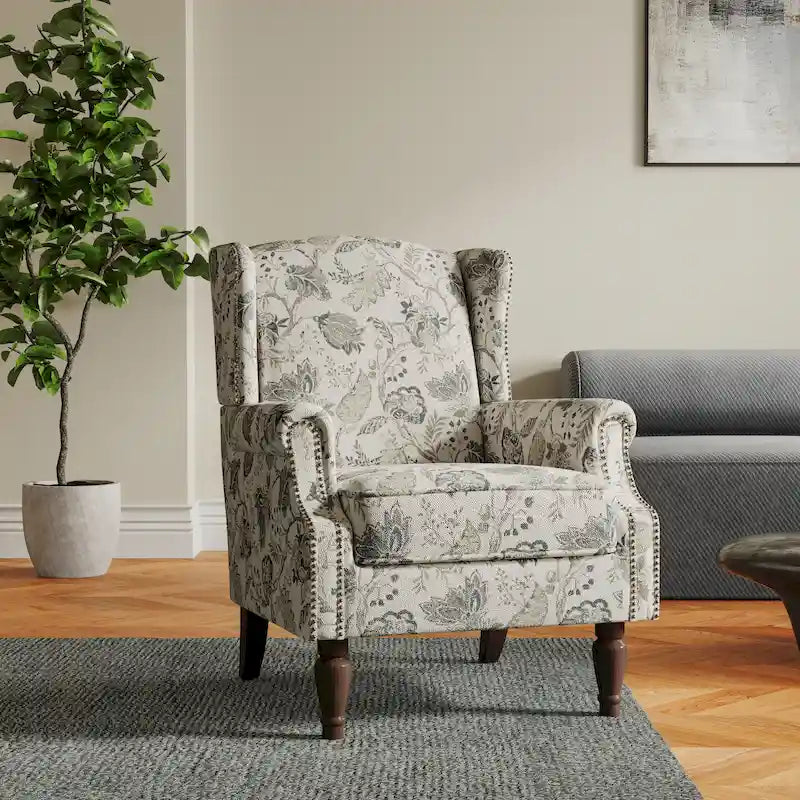 Sillón decorativo tapizado con estampado para sala de estar