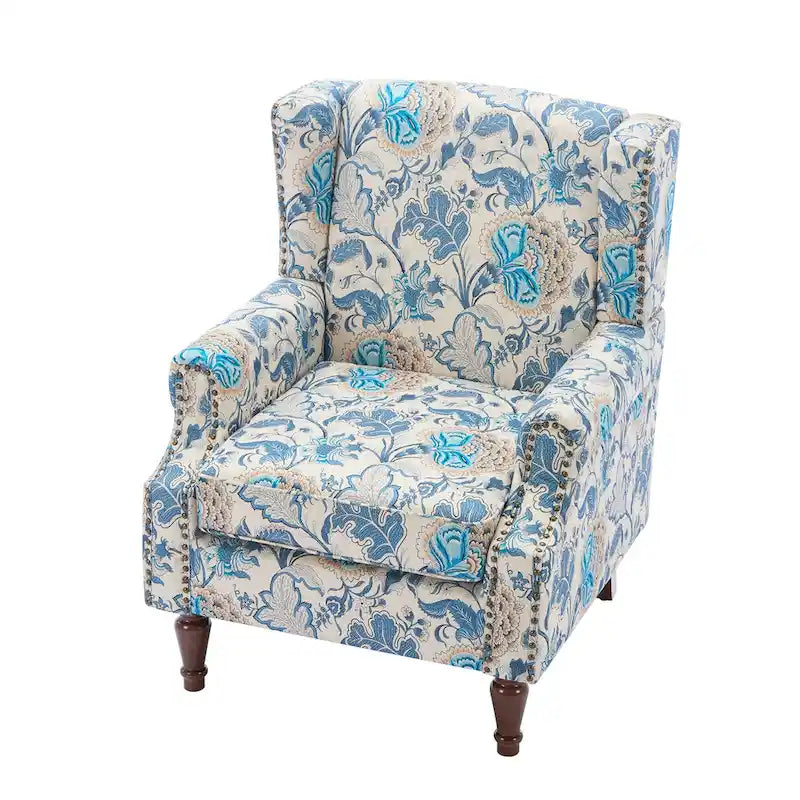 Patterned Upholstered Accent Chair for Living Room