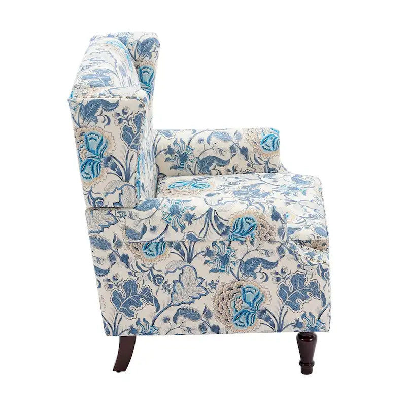 Patterned Upholstered Accent Chair for Living Room