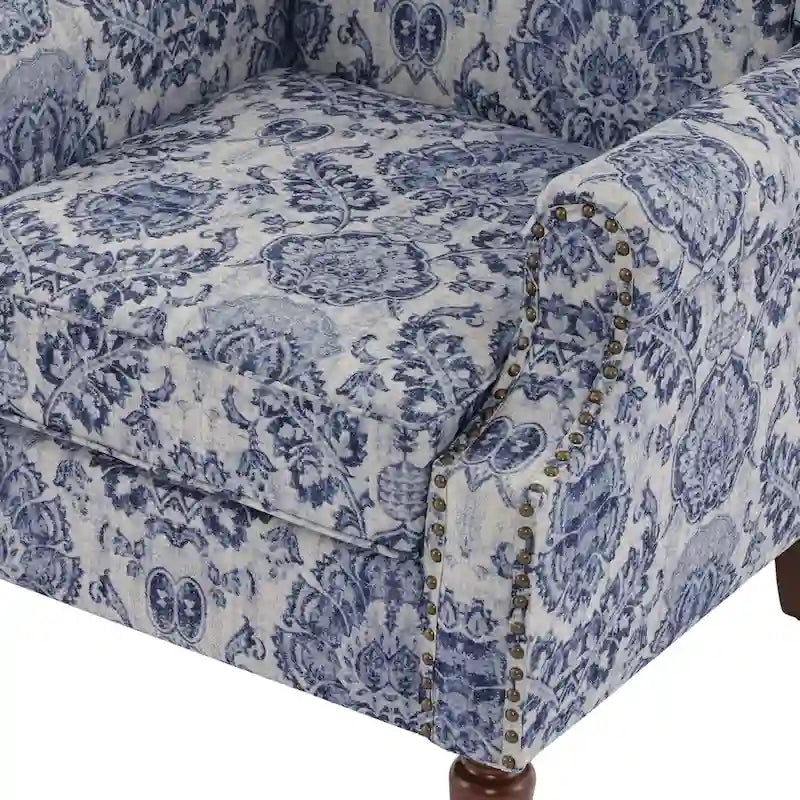 Patterned Upholstered Accent Chair for Living Room