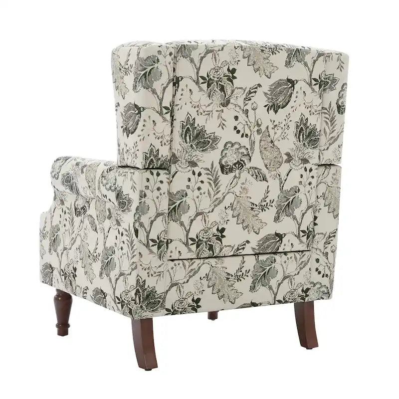 Patterned Upholstered Accent Chair for Living Room