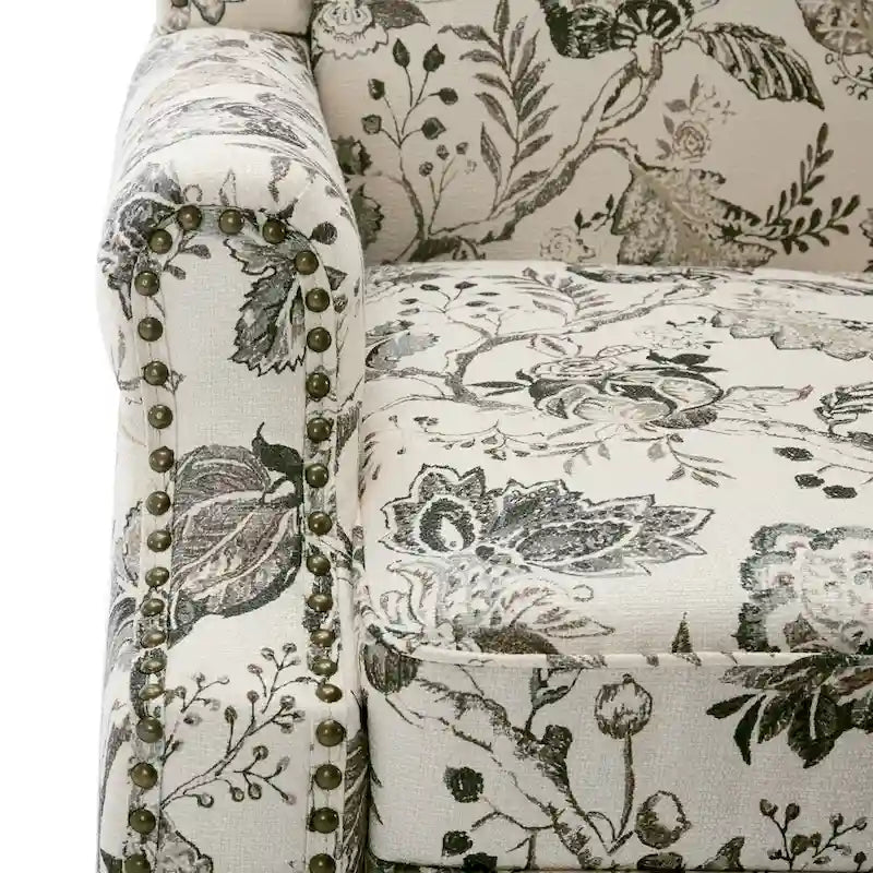 Patterned Upholstered Accent Chair for Living Room