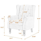 Button-Tufted Accent Chair Wingback Armchair - 38H