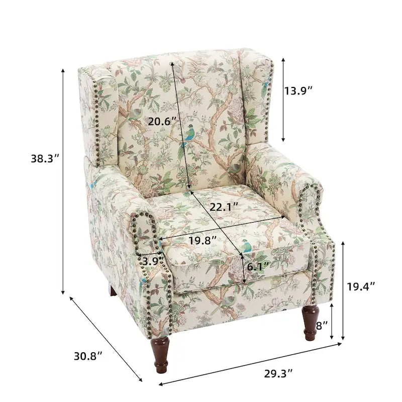 Upholstered Accent Chair Nailhead Trim Arm Chair