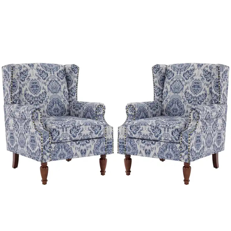 Traditional Nailhead Trim Armchair Accent Chairs Set of 2