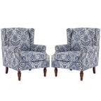 Traditional Nailhead Trim Armchair Accent Chairs Set of 2