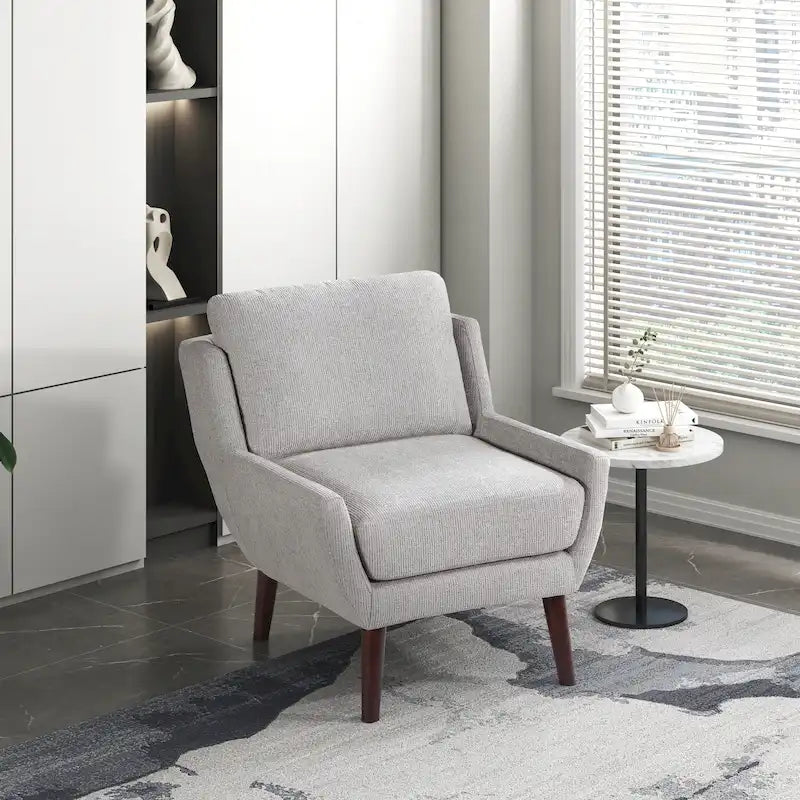 Comfortable Contemporary Accent Chair with Durable Upholstery and Solid Wood Legs