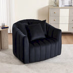 Moderne draaibare fluwelen accentstoel, fauteuil met kussens