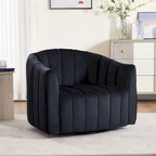 Moderne draaibare fluwelen accentstoel, fauteuil met kussens