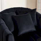 Moderne draaibare fluwelen accentstoel, fauteuil met kussens