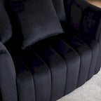 Moderne draaibare fluwelen accentstoel, fauteuil met kussens
