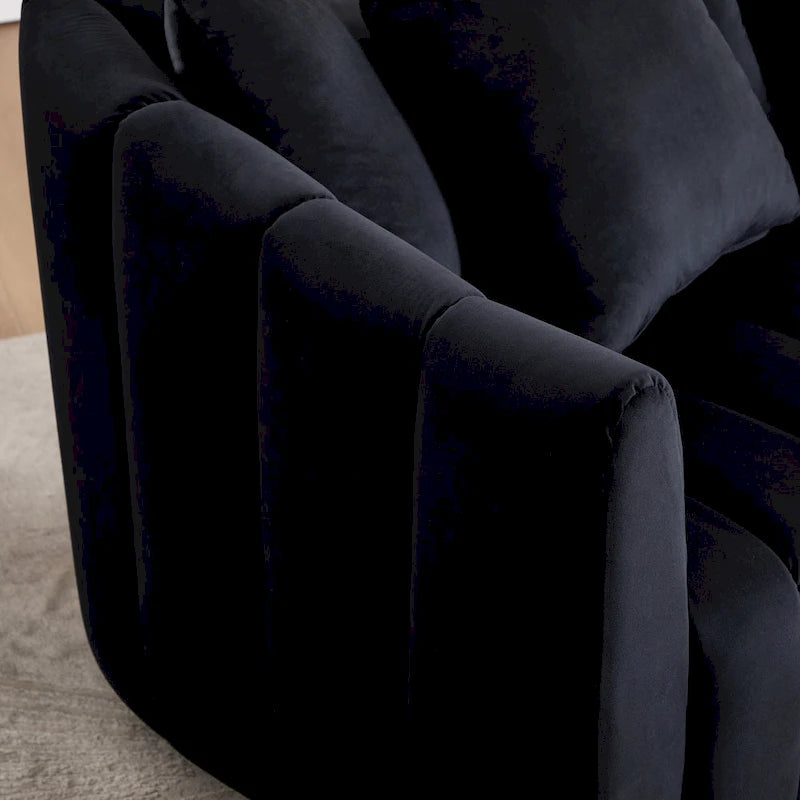 Moderne draaibare fluwelen accentstoel, fauteuil met kussens
