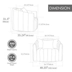Moderne draaibare fluwelen accentstoel, fauteuil met kussens