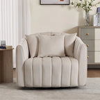 Moderne draaibare fluwelen accentstoel, fauteuil met kussens