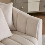 Moderne draaibare fluwelen accentstoel, fauteuil met kussens