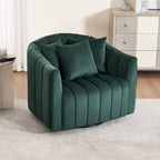 Moderne draaibare fluwelen accentstoel, fauteuil met kussens