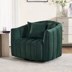 Moderne draaibare fluwelen accentstoel, fauteuil met kussens