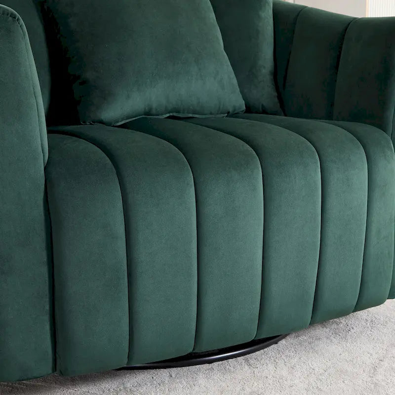 Moderne draaibare fluwelen accentstoel, fauteuil met kussens