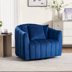 Moderne draaibare fluwelen accentstoel, fauteuil met kussens
