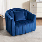 Moderne draaibare fluwelen accentstoel, fauteuil met kussens