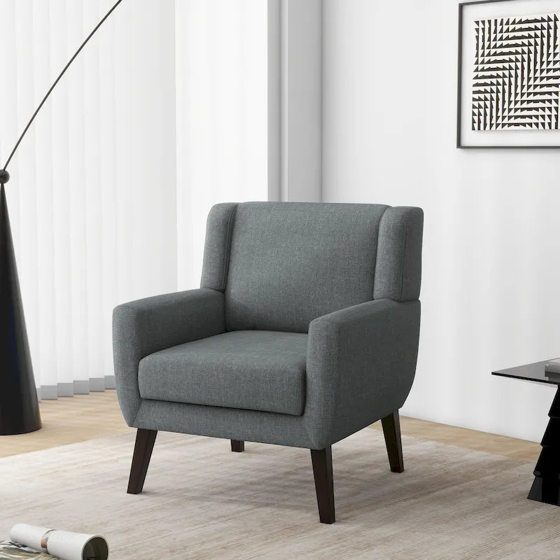 Gestoffeerde fauteuil met brede rugleuning, accentstoel