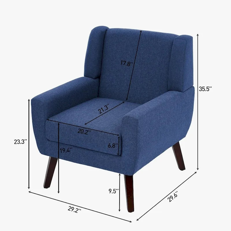 Gestoffeerde fauteuil met brede rugleuning, accentstoel
