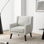 Gestoffeerde fauteuil met brede rugleuning, accentstoel