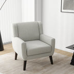 Gestoffeerde fauteuil met brede rugleuning, accentstoel