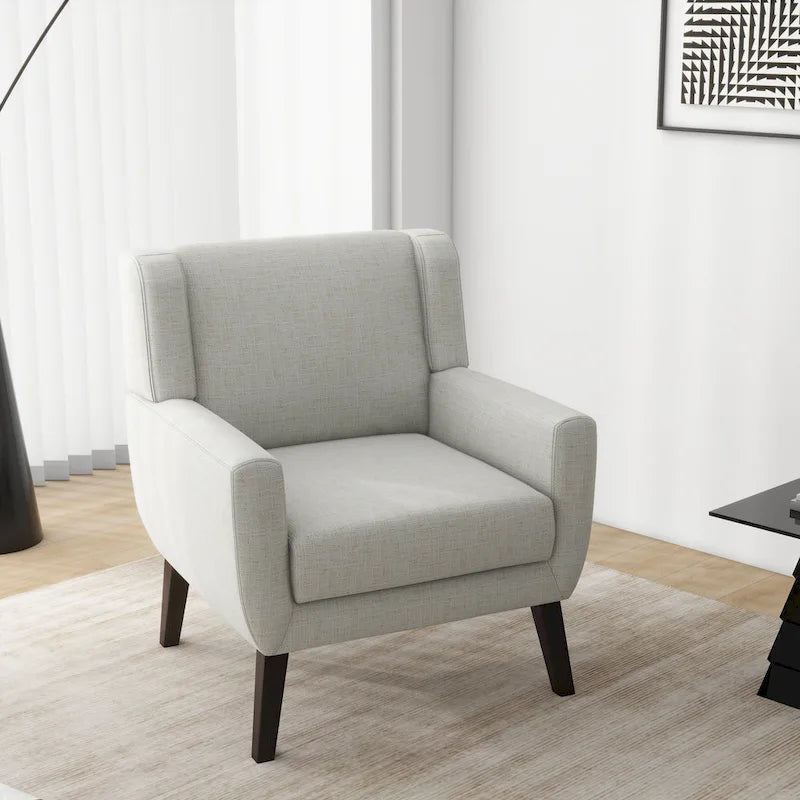 Gestoffeerde fauteuil met brede rugleuning, accentstoel